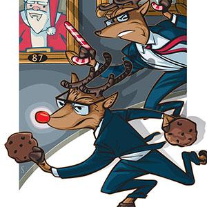 Illustration: Reindeer in black